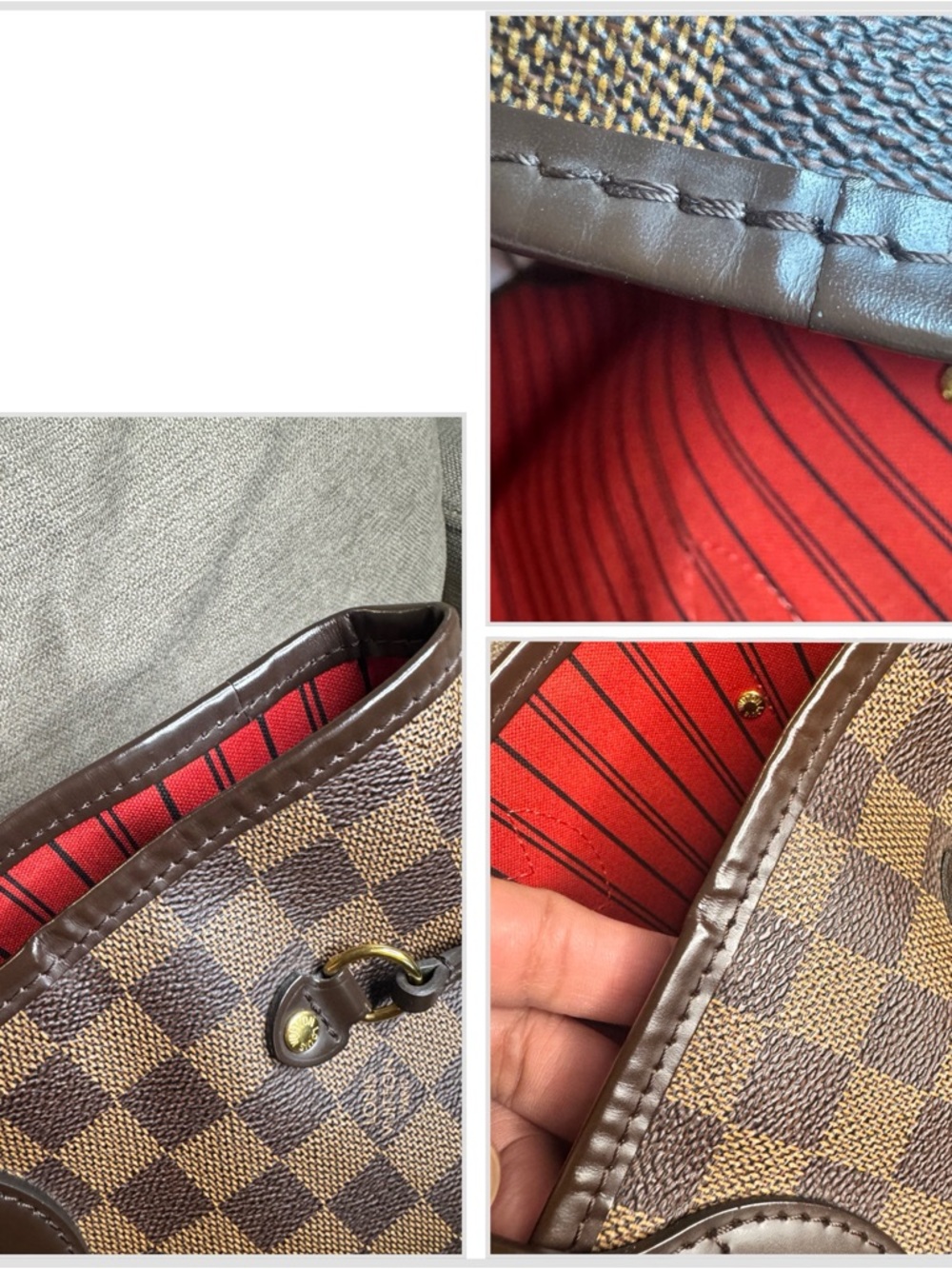Louis Vuitton Neverfull MM Damier Ebene Tote Bag Preloved Microchipped Authentic - Picture 17 of 17